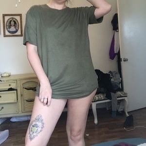 Army green shirt dress